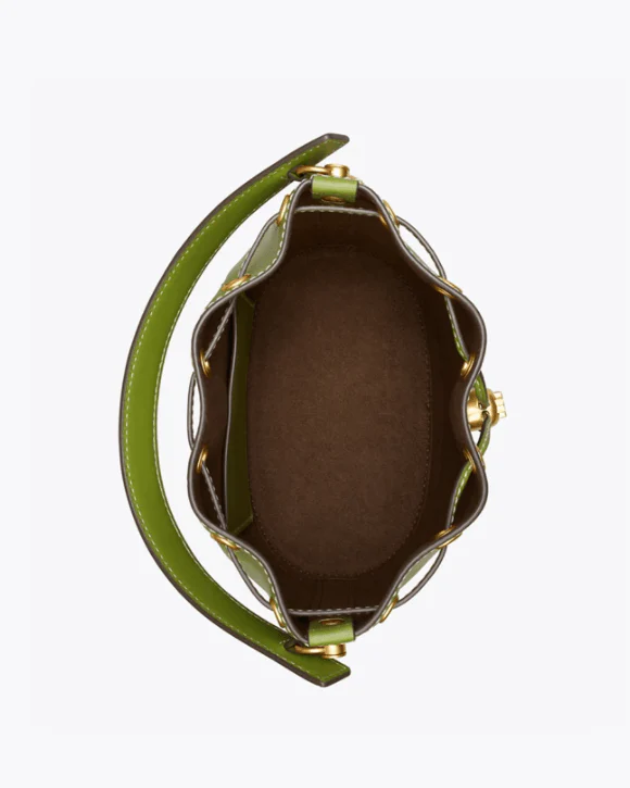 Tory Burch T Monogram Leather Bucket Bag