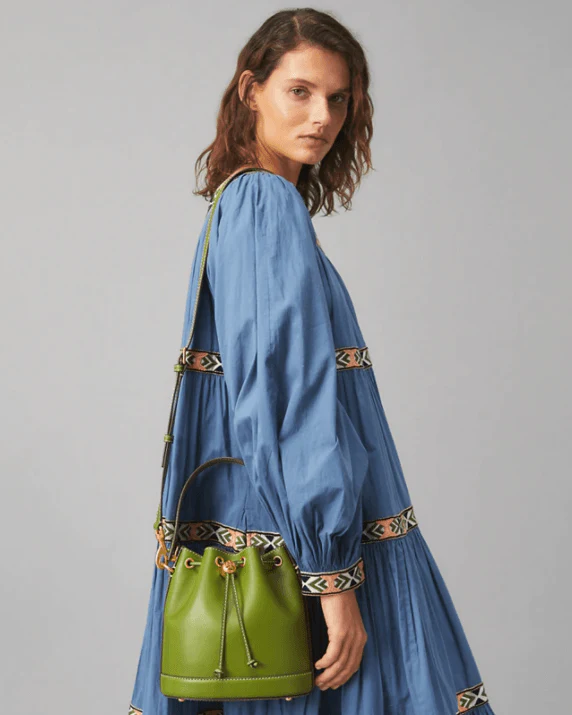 Tory Burch T Monogram Leather Bucket Bag