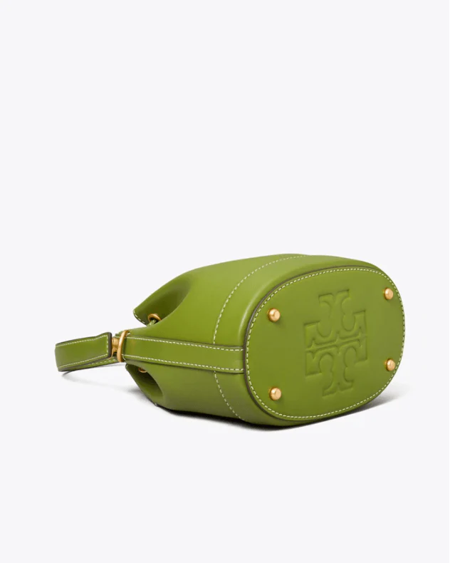 Tory Burch T Monogram Leather Bucket Bag