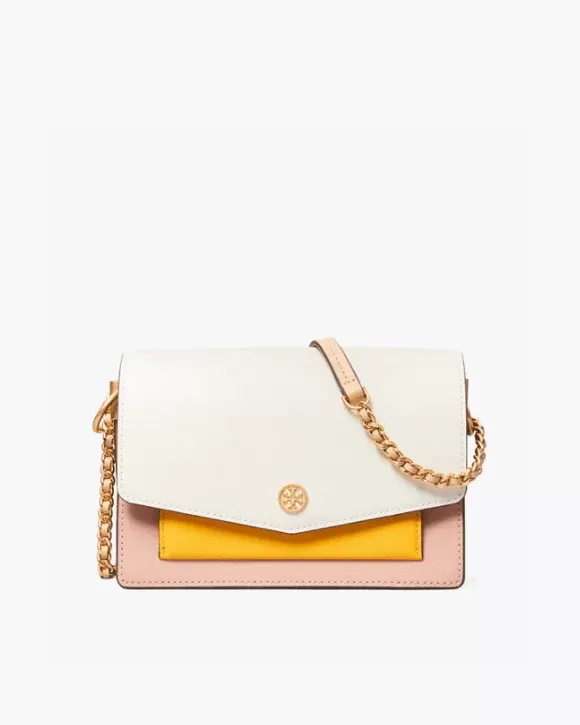 Tory Burch Robinson Color-Block Mini Shoulder Bag, New Ivory