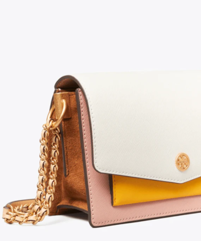 Tory Burch Robinson Color-Block Mini Shoulder Bag, New Ivory