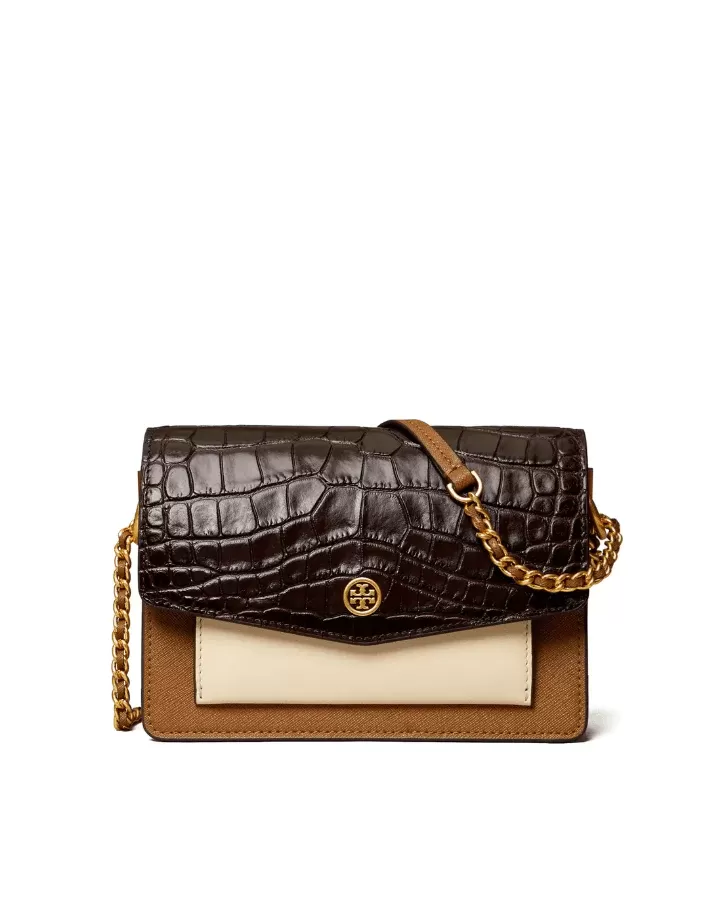 Tory Burch Mini Robinson Colorblock Leather Shoulder Bag
