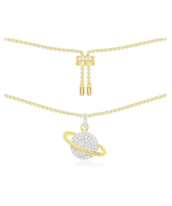Apm Monaco Planet Adjustable Necklace - Yellow Silver