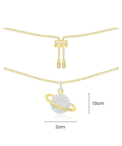 Apm Monaco Planet Adjustable Necklace - Yellow Silver