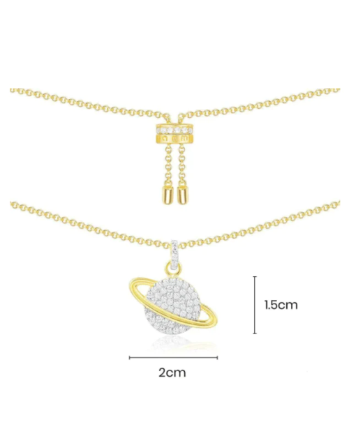 Apm Monaco Planet Adjustable Necklace - Yellow Silver