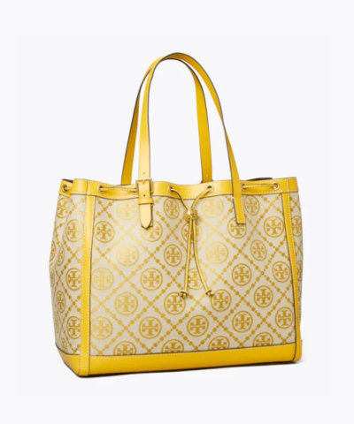 Tory Burch T Monogram Jacquard Tote Bag, Goldfinch