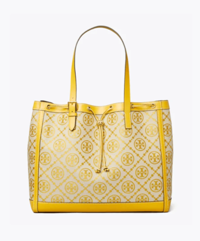 Tory Burch T Monogram Jacquard Tote Bag, Goldfinch