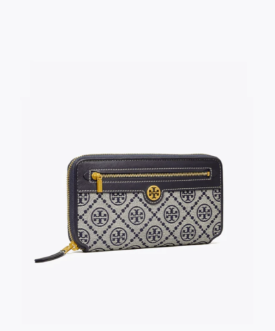 Tory Burch T Monogram Jacquard Zip Continental Wallet, Tory Navy