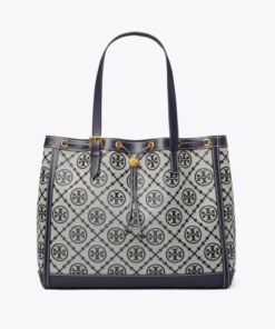Tory Burch T Monogram Jacquard Tote Bag, Tory Navy