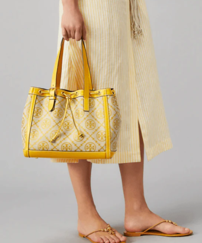 Tory Burch T Monogram Jacquard Small Tote Bag, Goldfinch