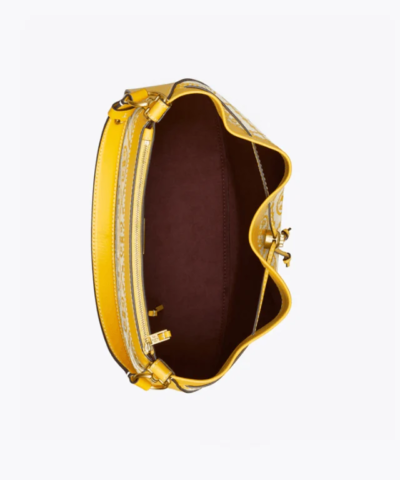 Tory Burch T Monogram Jacquard Drawstring Hobo, Goldfinch