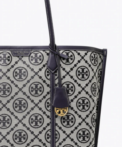 Tory Burch T Monogram Jacquard Triple-Compartment Tote, Tory Navy