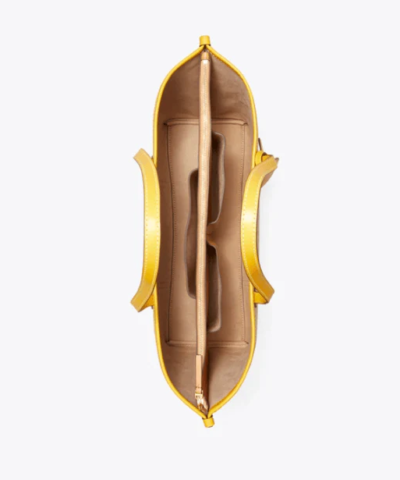 Tory Burch T Monogram Jacquard Triple-Compartment Tote, Goldfinch