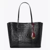 Tory Burch Perry Embossed Triple-Compartment Tote Bag, Black