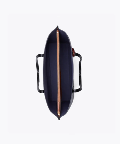 Tory Burch Perry Embossed Triple-Compartment Tote Bag, Black