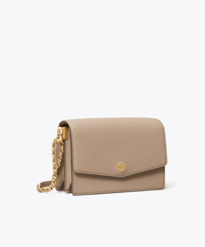 Tory Burch Robinson Convertible Mini Shoulder Bag, Gray Heron