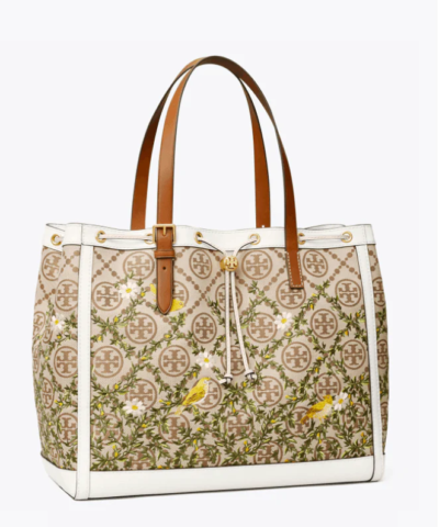Tory Burch T Monnogram Jacquard Embroidered Tote Bag