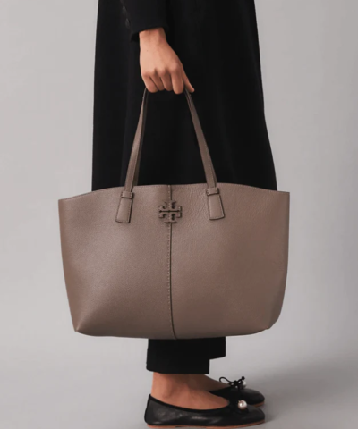 Tory Burch Mcgraw Tote Bag, Silver Maple