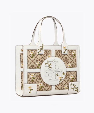 Tory Burch Ella T Monogram Embroidered Mini Tote Bag