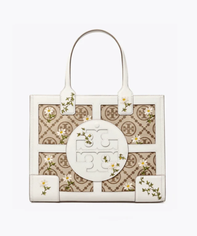 Tory Burch Ella T Monogram Embroidered Mini Tote Bag