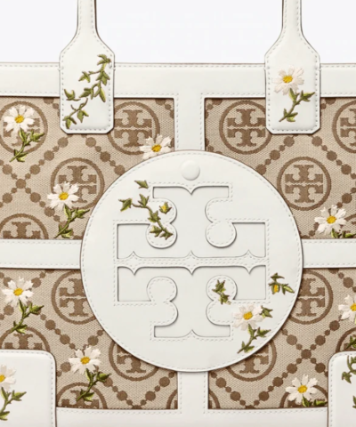 Tory Burch Ella T Monogram Embroidered Mini Tote Bag