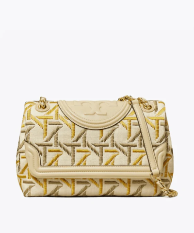 Tory Burch Fleming Soft Embroidered Convertible Shoulder Bag