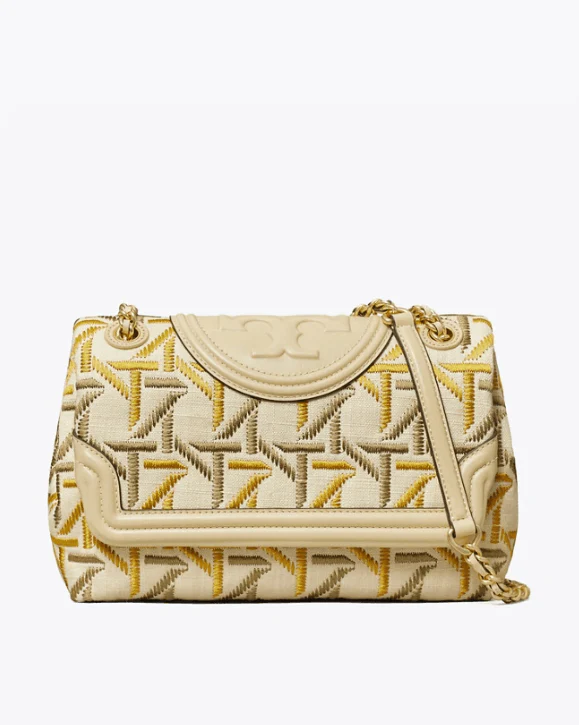 Tory Burch Fleming Soft Embroidered Convertible Shoulder Bag