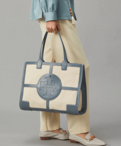 Tory Burch Ella Canvas Quadrant Tote Bag