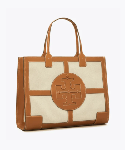 Tory Burch Ella Canvas Quadrant Tote Bag