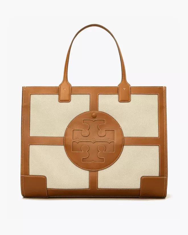Tory Burch Ella Canvas Quadrant Tote Bag