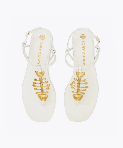 Tory Burch Capri Fish Sandal, New Ivory