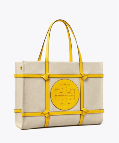 Tory Burch Ella Canvas Quadrant Knot Tote Bag