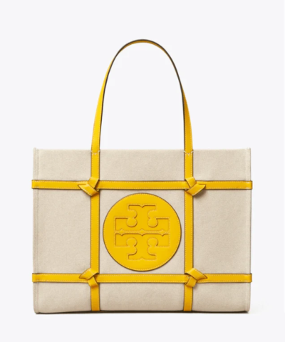 Tory Burch Ella Canvas Quadrant Knot Tote Bag