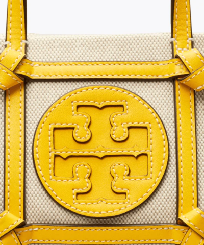 Tory Burch Ella Canvas Quadrant Micro Tote Bag