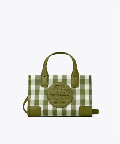 Tory Burch Ella Gingham Micro Tote Bag
