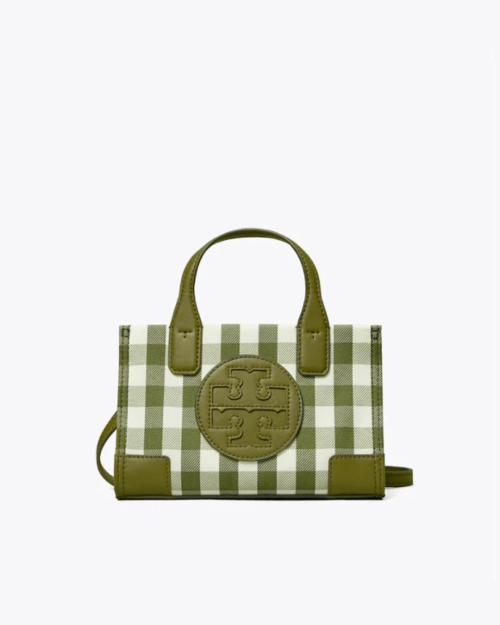 Tory Burch Ella Gingham Micro Tote Bag