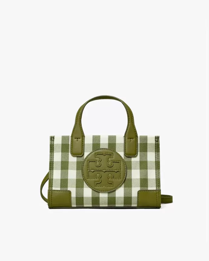 Tory Burch Ella Gingham Micro Tote Bag