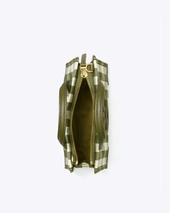 Tory Burch Ella Gingham Micro Tote Bag