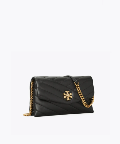 Tory Burch Kira Chevron Chain Wallet Crossbody Bag, Black