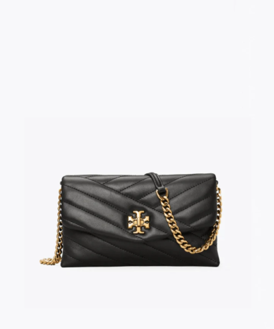 Tory Burch Kira Chevron Chain Wallet Crossbody Bag, Black