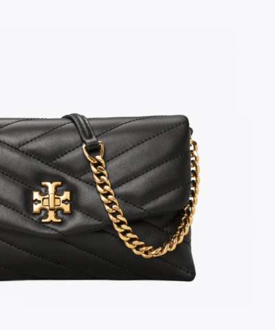 Tory Burch Kira Chevron Chain Wallet Crossbody Bag, Black
