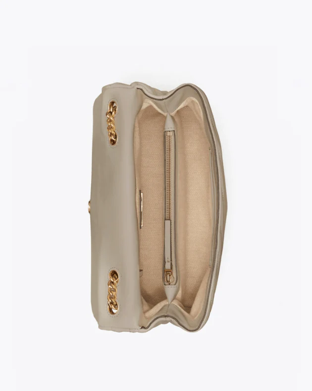 Tory Burch Kira Chevron Convertible Shoulder Bag, Gray Heron