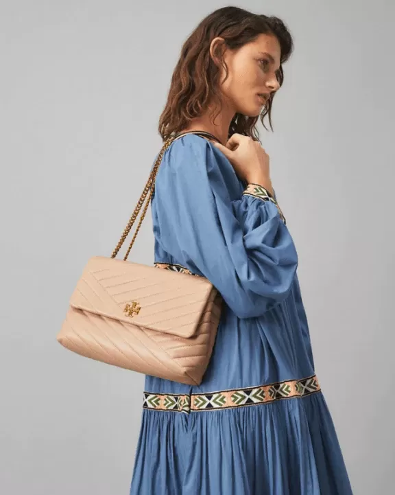Tory Burch Kira Chevron Convertible Shoulder Bag, Devon Sand