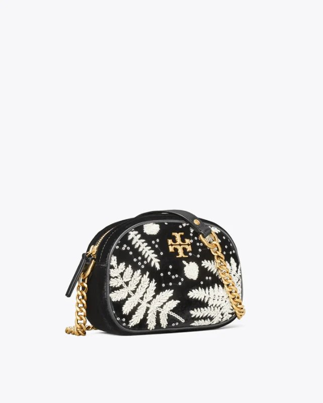 Tory Burch Kira Embroidered Velvet Small Camera Bag