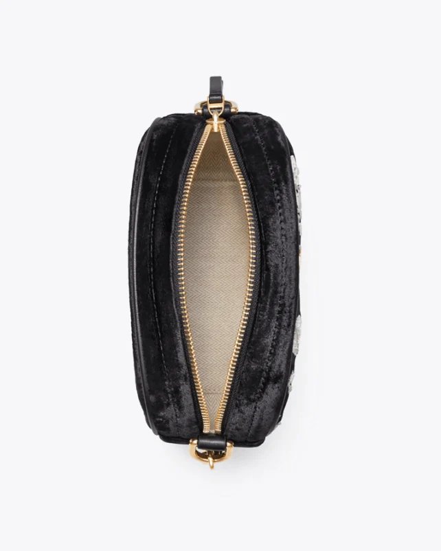 Tory Burch Kira Embroidered Velvet Small Camera Bag