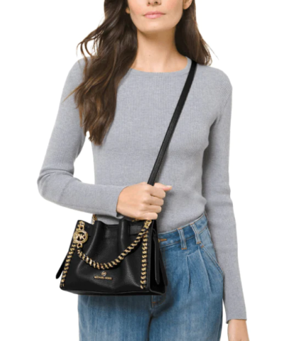 Michael Kors Small Mina Leather Chain Crossbody