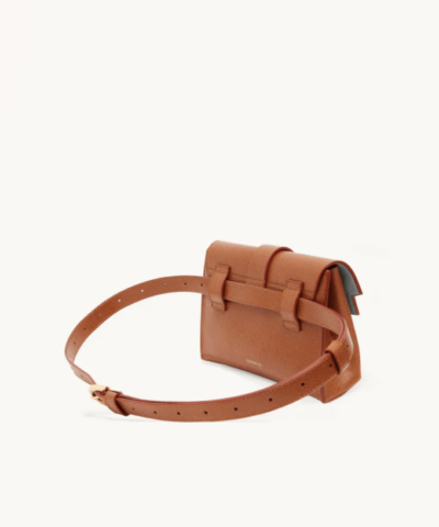 Senreve Aria Leather Belt Bag, Chestnut