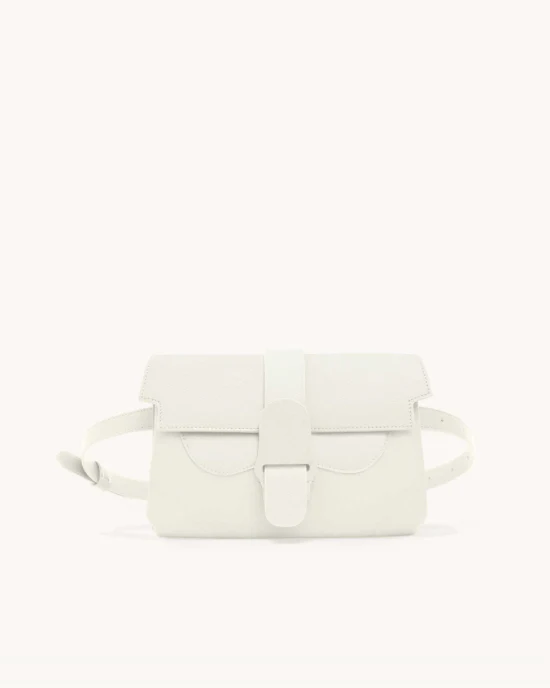 Senreve Aria Leather Belt Bag, Cream
