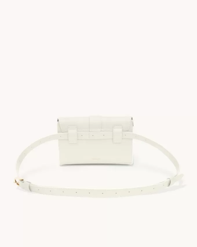 Senreve Aria Leather Belt Bag, Cream