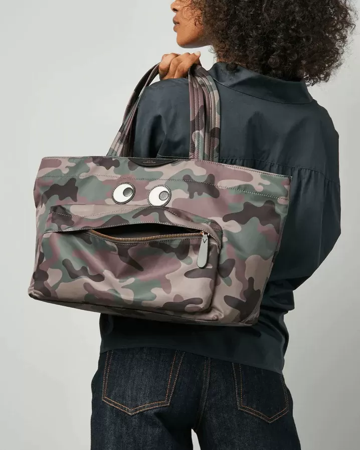 Anya Hindmarch Nylon Eyes Tote in Camo